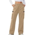 thumbnail image 2 of LIaqionyy Womens Cargo Pants Quick Dry Hiking High Waist Baggy Casual Outdoor Joggers Trousers with Zipper Pockets, 2 of 7