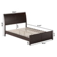 thumbnail image 3 of Full Size Sleigh Bed - Low Profile Wood Platform Bed with Footboard - Modern Bedroom Furniture, 3 of 5