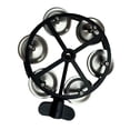 thumbnail image 1 of TISHITA Hi Hat Tambourine Compact with Metal Jingles for Concert Kids Adults Parties black silver, 1 of 8