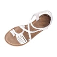 thumbnail image 4 of Xucatan Woven Flat Sandals for Women, Crisscross Strap Slip On Shoes, Plus Size Bohemian Summer Walking Footwear Gift, 4 of 9