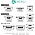 thumbnail image 2 of 34pcs Glass Food Storage Containers with Lids Set, Airtight Meal Prep Containers (17 Containers & 17 Lids), Black, 2 of 7