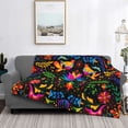 thumbnail image 2 of Disketp Mexican Flower Traditional1 Flannel Blankets - Thick and Warm Blanket for Winter, Soft Fuzzy Plush King Blanket for All Seasons80"x60", 2 of 6