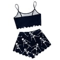 thumbnail image 5 of Weebloom Halloween Pajamas For Women Set Sleeveless Vest Shorts Set Casual Print Home Wear Sleepwear Nightwear Pjs Loungewear Dark Blue L, 5 of 5