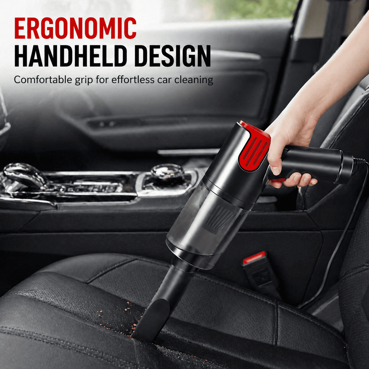 Alvantor Wired Car Vacuum Cleaner, Portable Handheld Mini Vacuum for Car Home Desktop, Silver