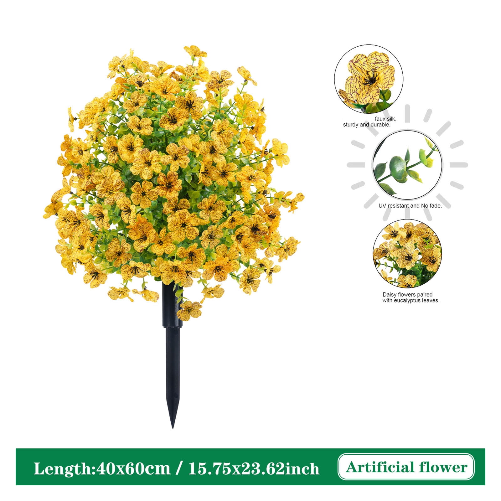 Up to 65 off!Yyuenw Artificial Boxwood Topiary Ball Trees with Ground Spike, Faux Plants Outdoor UV Resistant Artificial Flowers, 23.6" 210Realistic PE Blooms, Fake Floral Spring Garden Decorations