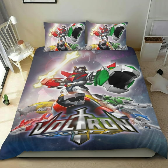 Voltron-themed Bed Sheet Set Three Piece Set Comfortable And Skin Friendly Unique Design Home Decor Gifts For Family Friends fans36x75Inches（90cm*190cm）