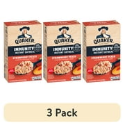 (3 pack) Quaker Immunity Instant Oatmeal, Strawberry Peach, Good Source of Vitamins C, D, & Zinc, Whole Grains, 1.41 oz packets, (6 Pack)