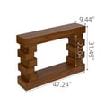 thumbnail image 4 of CQSXDA Geometric Block Stacked Wood Console Table in Warm Natural Finish for Living Room, Entryway or Hallway Decor, 4 of 12