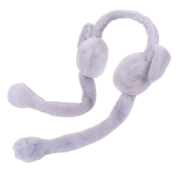 Otqutp Men's Foldable Earmuffs Unisex Ear Moving Bunny Ear Cute Rabbit Ear Warmer Winters/Outdoor Ear Up Headbands Earmuffs for Women Cold Weather Outdoor Activities(Grey,One Size)