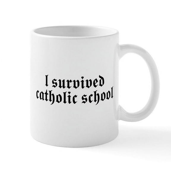 CafePress - I Survived Catholic School Mug - 11 oz Ceramic Mug - Novelty Coffee Tea Cup