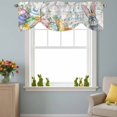 thumbnail image 2 of Happy Easter Bunny Tie Up Valances Curtain, Spring Gray Rabbit Colorful Eggs Wood Grain Adjustable Rod Pocket Short Window Treatment Tie Up Curtains Valances for Kitchen Bathroom 42x18 Inches, 2 of 9
