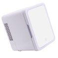 thumbnail image 2 of Mini refrigerador de 4L, diseño de espejo silencioso, refrigerador pequeño, calentador, refrigerador con luz para el hogar, coche, oficina, 110-240V, 2 of 8
