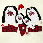 PatPat Plaid Bear Family Matching Pajamas Sets(Flame Resistant)