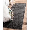 thumbnail image 2 of Unique Loom 3140758 2 Pi 6 Po x 19 Pi 8 Po Tapis Solide Shag Runner&44; Gris Graphite, 2 of 10