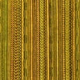 thumbnail image 1 of Ahgly Company Machine Washable Indoor Square Abstract Yellow Modern Area Rugs, 4' Square, 1 of 4