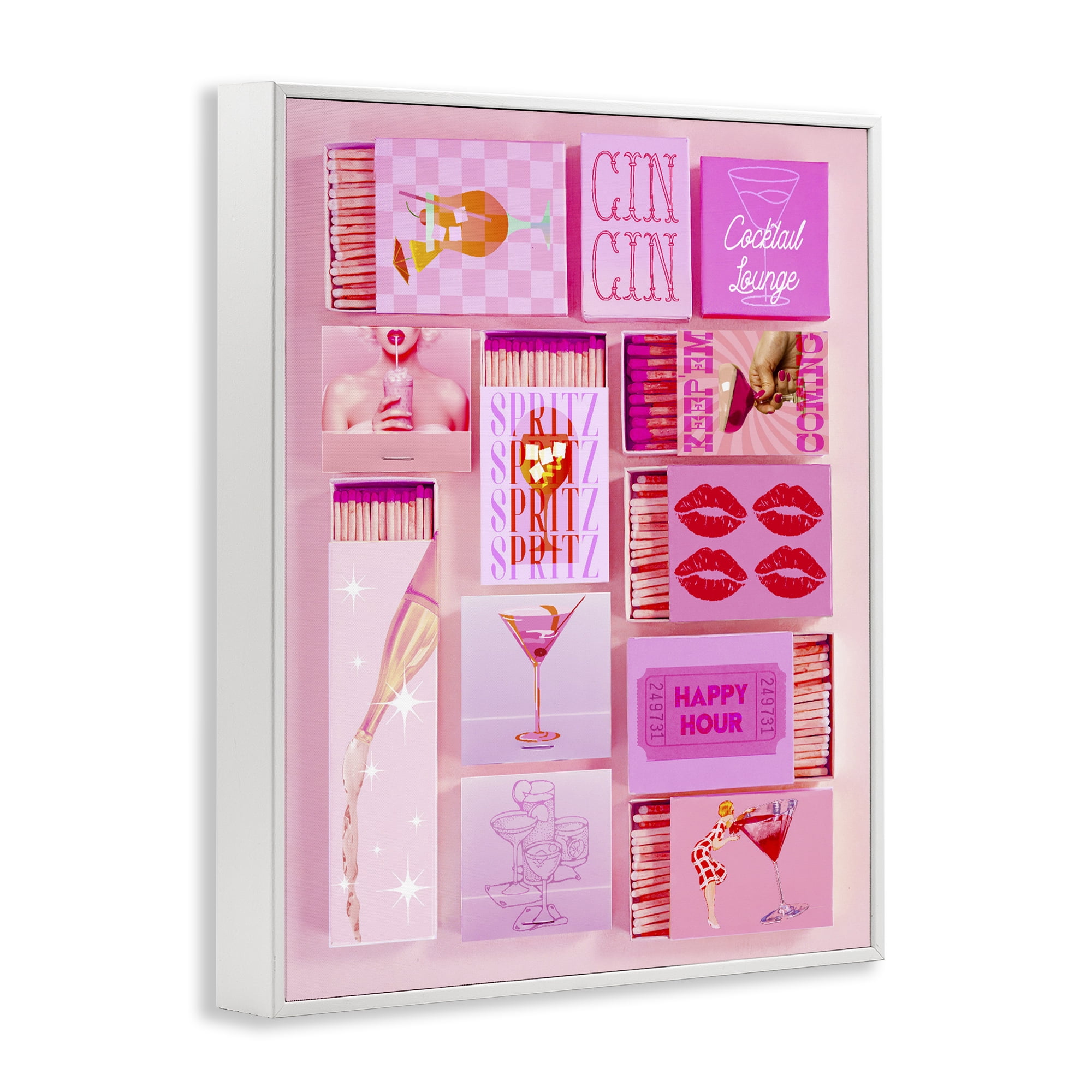 Feminine Glam Matches White Framed Giclee Art, design by Lil' Rue