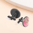 thumbnail image 6 of HemaKayy Cufflinks for Men, Classic Wedding Business Shirt Cuff Links Personalized Gifts Father Grandfather Dad Husband Boyfriend Tie Clip, Round - Black - Unique Marble Texture, 6 of 6