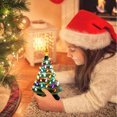 thumbnail image 2 of Patiojoy 15" Prelit Ceramic Tabletop Christmas Tree Green Hand-Painted Battery Powered W/ 66 Colorful Lights, 2 of 10