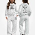 thumbnail image 3 of DJDLJWCJ 2 Piece Girls Outfit Set Long Sleeve Hoodie and Elastic Waist Wide Leg Pants Set White Size 13, 3 of 7
