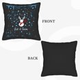 thumbnail image 6 of Set of 2 18x18in Throw Pillow Covers - Festive Winter Design with White Reindeer Red Scarf & Blue Snowflakes Perfect for Couch & Bed, 6 of 8
