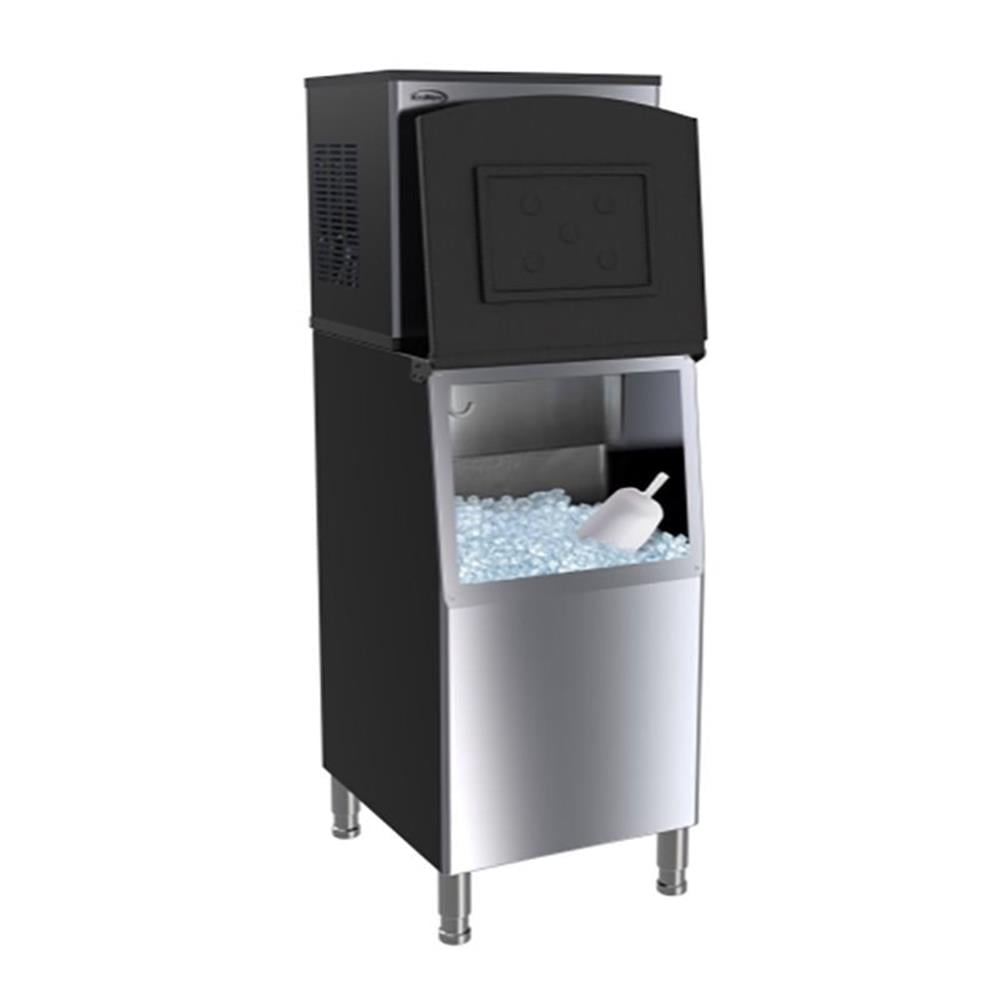 Pemberly Row Modular Stainless Steel Ice Maker Machine in Silver