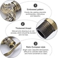 thumbnail image 4 of Outdoor Garden Faucet Antique Brass Faucet, Vintage Wall Mounted Faucet, Antique Copper Kitchen Bathroom Garden, Bronze, 10.5*10.8*7.3cm, 4 of 5