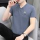 thumbnail image 3 of Camiseta para hombre, ropa lisa, Kpop, cuello en V, camisetas para hombre, ropa de calle, tops, dibujos lisos, música básica, secado rápido, elegante, tallas S y XL, 3 of 5