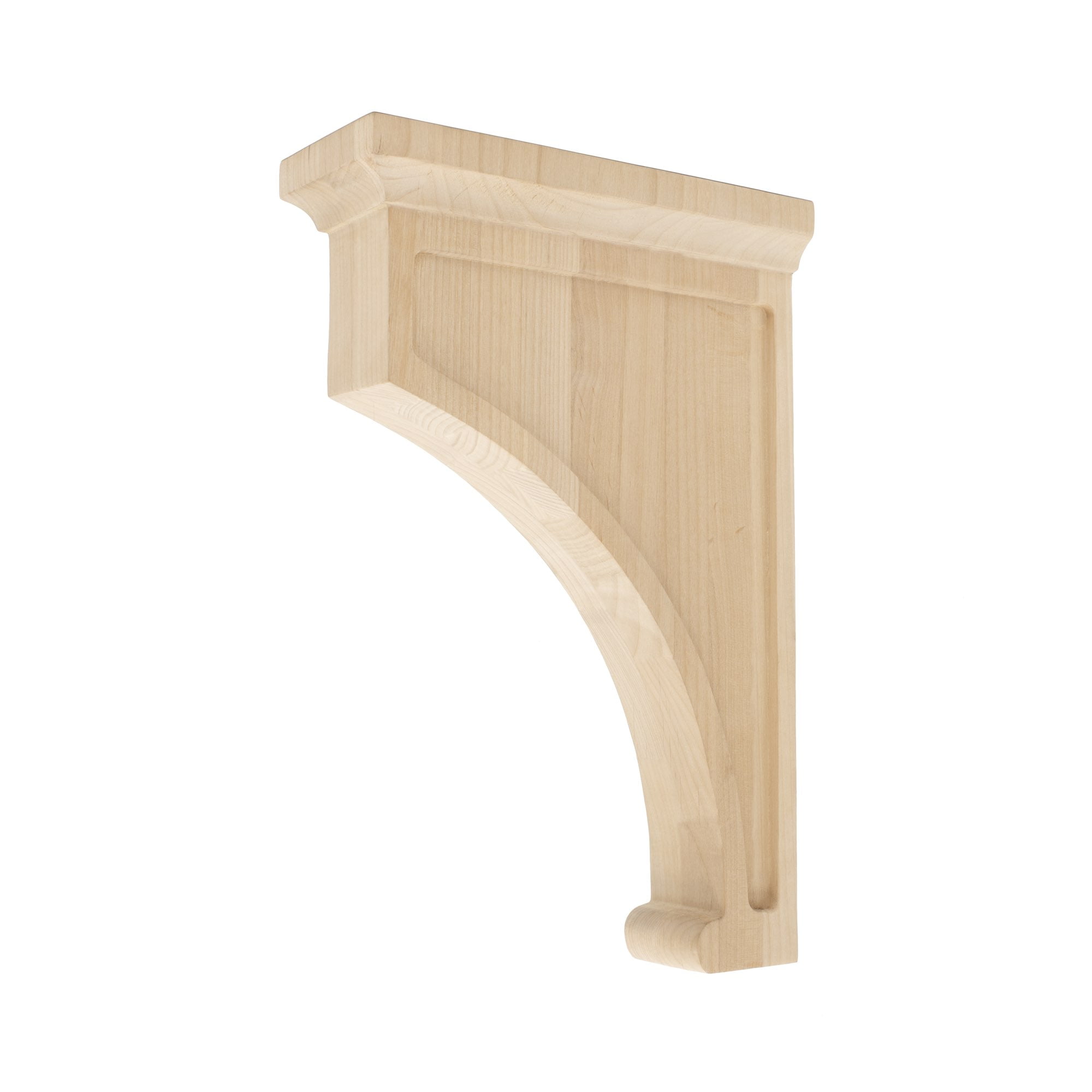12 in. x 3 in. x 8 in. Unfinished Medium North American Solid Alder Traditional Plain Wood Backet Corbel