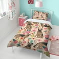 thumbnail image 4 of German Shepherd with Flowers Duvet Cover and Pillowcase Set for Single Bedding, Bedroom Accessories for Kids Teens, 4 of 5