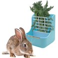 thumbnail image 4 of 2 in 1 Pet Feeder and Grass Frame for Rabbits Chinchillas Big Guinea Pigs Small Animals Anti-bite with Fixed Set (Blue), 4 of 4