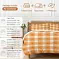 thumbnail image 6 of Thanksgiving Rustic Bedding Duvet Cover Set Queen Size 4 Pieces Farmhouse Orange Lattice Bedding Set with Zipper Closure, 1 Comforter Cover 90x92 Inches 1 Flat Sheet & 2 Pillow Cases, 6 of 7