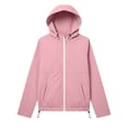 thumbnail image 3 of Tsivenald Women's Solid Color Jacket and Winter Fashion Casual Waterproof Hem Drawstring Hooded Drawstring Jacket, Pink S-2XL, 3 of 7