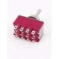 thumbnail image 2 of 250V/120V 2A/5A 4PDT ON/OFF/ON 3 Positions 12 Pin Electric Toggle Switch Red, 2 of 4