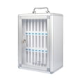 thumbnail image 1 of Caja de seguridad portátil de aleación de aluminio para teléfono móvil, ideal para aulas, oficinas y exámenes. 24 ranuras, 1 of 8
