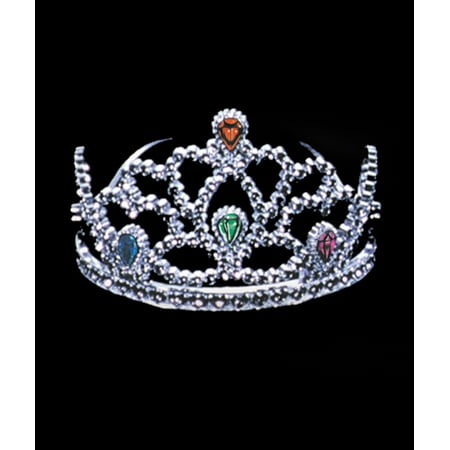 Star Power Girls Princess Shiny Jeweled Tiara, Silver, One Size