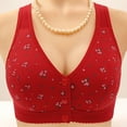 thumbnail image 4 of Tao Tao Daisy Bras for Older Women Comfy Convenient Front Closure Bras Full Support No Underwire Bras With Thin Cup Red 2XL, 4 of 9