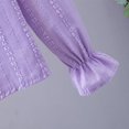 thumbnail image 6 of Povozer Back To School Outfits For Teen Girls Girls' Pure Cotton Shirt Stylish Long Sleeved Blouse With Ruffle Details For Spring Suitable Layer Or Standalone Top,Size 11-12 Years,Purple, 6 of 9