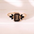 thumbnail image 2 of JEWELSBYASAILOR 8X6MM Smokey Quartz Wedding Ring / Natural Black Onyx Cluster Ring / Rose Gold Plated Silver / Anniversary Gift For Love, 2 of 2