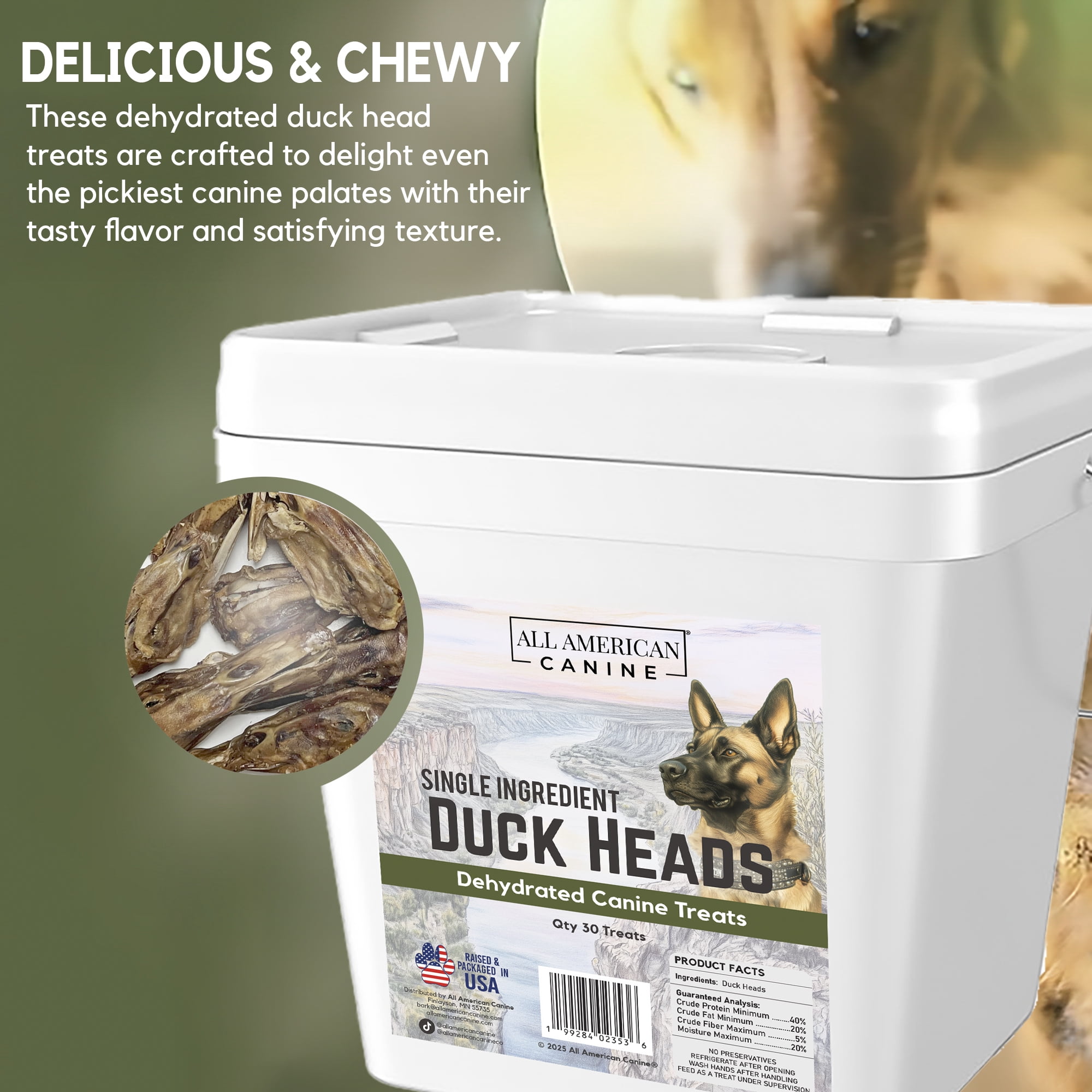 All American Canine Duck Heads, 30 count