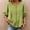 Green, variant on Only Moment Womens Tops 3/4 Sleeve Crew Neck Slub Linen with Button Cuffs Dressy Casual Summer Outfits Early Fall Fashion Spring Clothes Blue,L