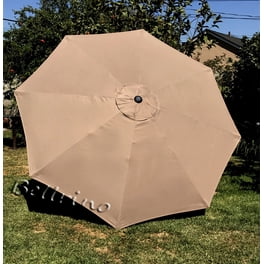 9ft rectangular patio umbrella replacement canopy 8 ribs Sunnyglade for Black and White EACH rib must measure 52 to 54 300 denier polyester fabric with UV treated and water repellent 9' Umbrella Replacement Canopy 8
