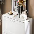 thumbnail image 4 of SoBuy Narrow Shoe Cabinet with 2 Flip Drawers,Shoe Rack for Entryway,White Storage Organizer,FSR137-W, 4 of 8