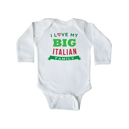 

Inktastic Big Italian Family Gift Baby Boy or Baby Girl Long Sleeve Bodysuit