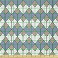 thumbnail image 2 of Ambesonne Geometric Fabric by the Yard Microfiber, Nested Diamond Line, 5 Yards, Dried Rose Slate Blue, 2 of 2