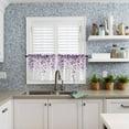 thumbnail image 6 of Purple Eucalyptus Leaves Kitchen Curtains and Valances Set, Rod Pocket Spring Botanical Branches Tier Curtains 24 Inch Length, 3 Piece Simple Short Cafe Drapes Watercolor Window Treatments Set, 6 of 6