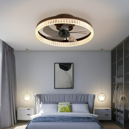 

Modern Remote Control Minimalist Ring LED Chandelier Fan with Lights for Bedroom Nursery Living Room - Ceiling Fans.