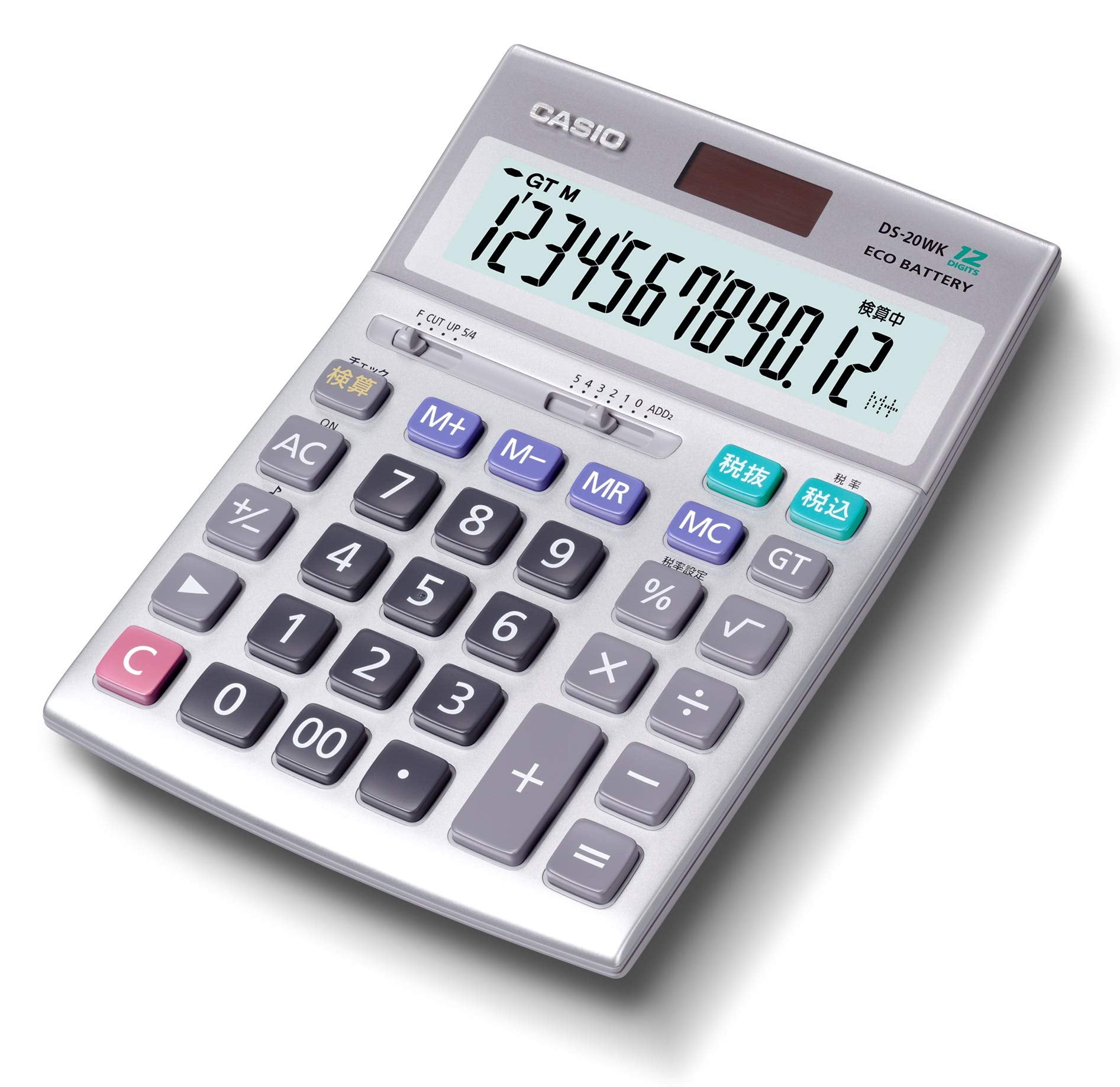 Casio DS-20WK Authentic Practical Calculator, 12 Digits, Verification  Function, Compatible with Green Purchasing Law, Telework Efficiency, Desk  Type,
