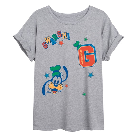 Disney - Goofy Faux Hit Oversized - Womens Oversized Graphic T-Shirt