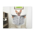 thumbnail image 2 of Funny Chihuahua Reading Newspaper On Toilet Funny Canvas Wall Art for Home Decor Ready-to-Hand, 2 of 18