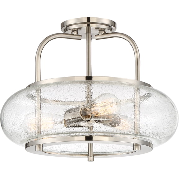 Trilogy 3-Light Brushed Nickel Semi-Flush Mount Light